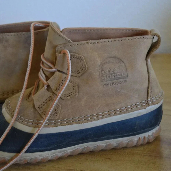 SOREL Tan & Black Waterproof Womens Lace up Duck Boot Size 5.5 - Picture 7 of 11